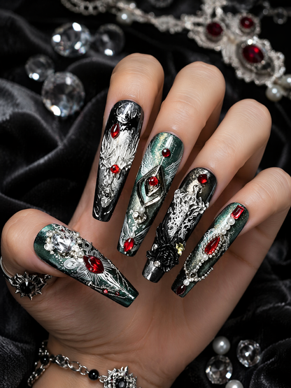 Crimson Relic & Silver Psalms | LUMlix Haute Nail