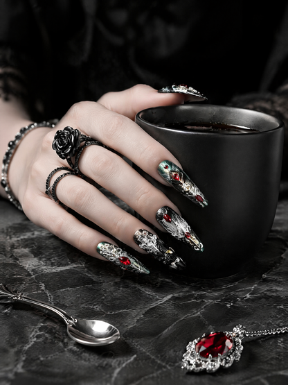Crimson Relic & Silver Psalms | LUMlix Haute Nail