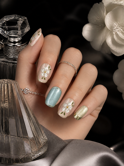 Flora’s Gilded Dawn | LUMlix Haute Nail