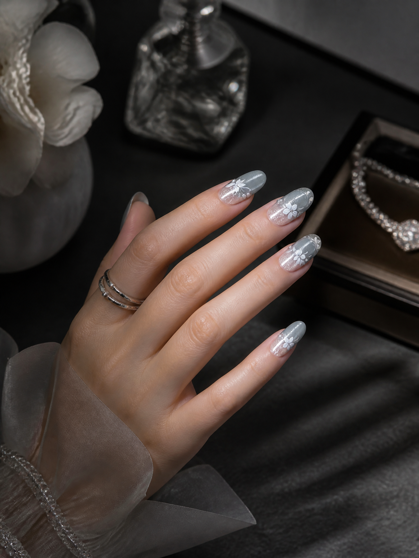Lunaria’s Frostbloom Reverie | LUMlix Haute Nail