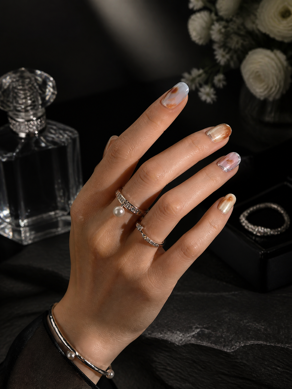 Amber Cloud Agate | LUMlix Haute Nail