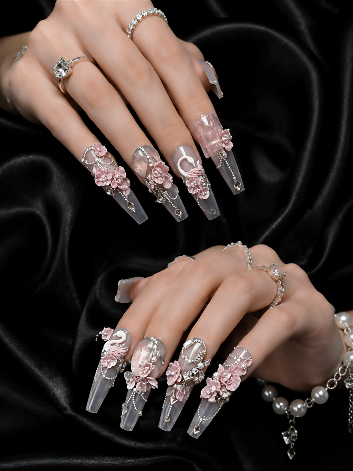 Dusty Rose Swan Sonata | LUMlix Haute Nail