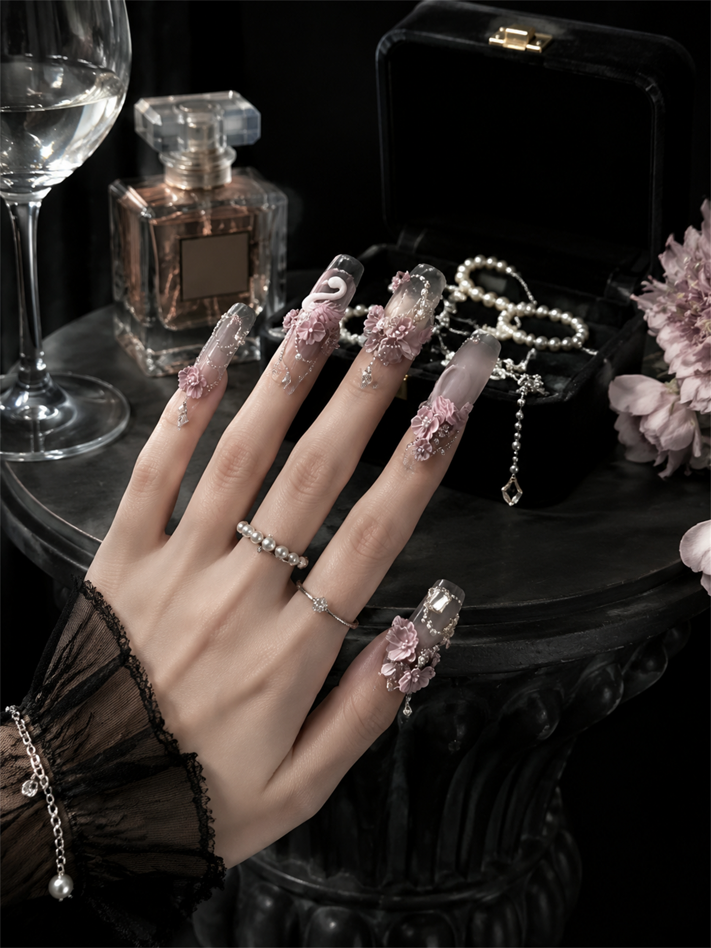 Dusty Rose Swan Sonata | LUMlix Haute Nail