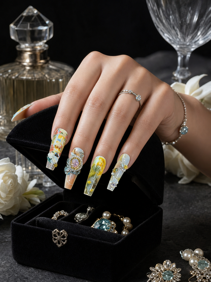 Impressionist Garden's Golden Hour | LUMlix Haute Nail