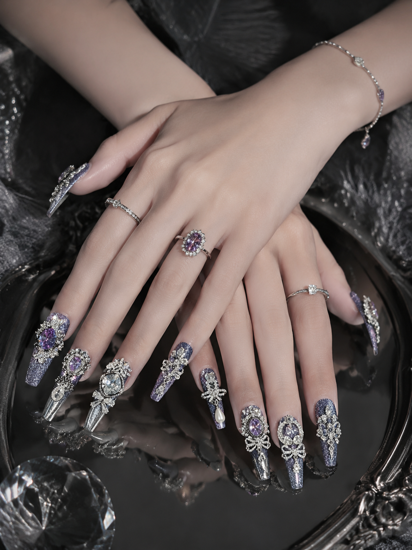 Violet Stardust Sovereign | LUMlix Haute Nail