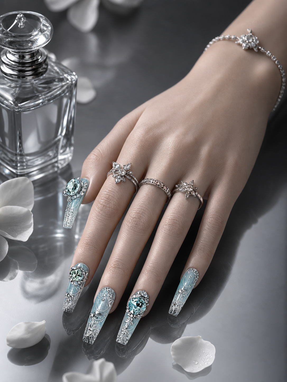 Glacial Sovereign's Embrace | LUMlix Haute Nail