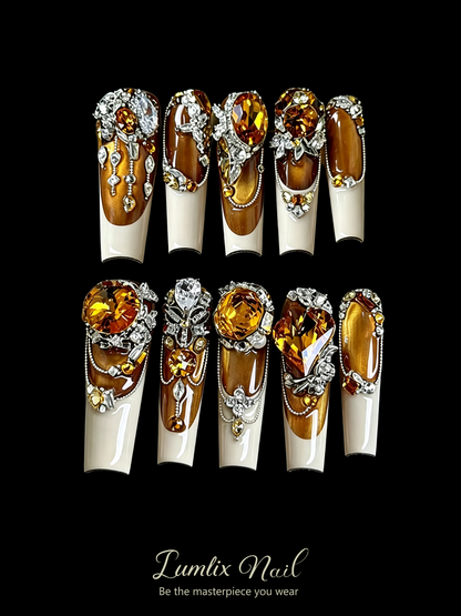 Gilded Amber Sovereign | LUMlix Haute Nail