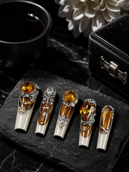 Gilded Amber Sovereign | LUMlix Haute Nail