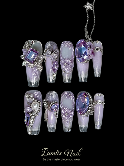Amethyst Stardust Reverie | LUMlix Haute Nail