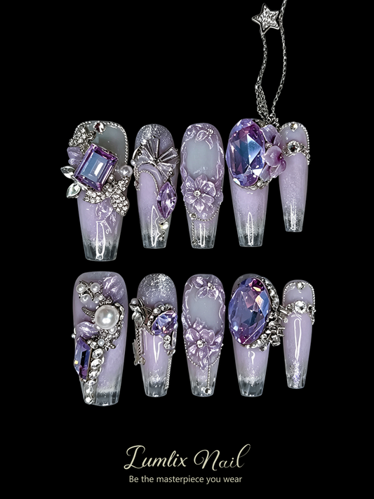 Amethyst Stardust Reverie | LUMlix Haute Nail