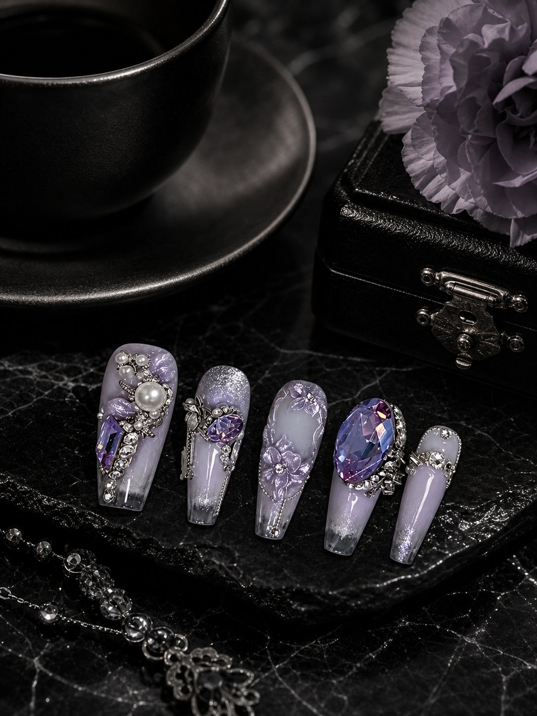 Amethyst Stardust Reverie | LUMlix Haute Nail