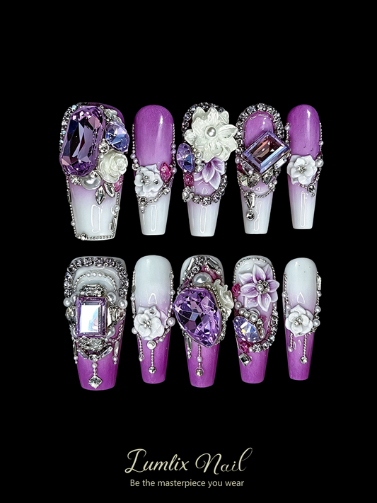 Amethyst Stardust Reverie | LUMlix Haute Nail