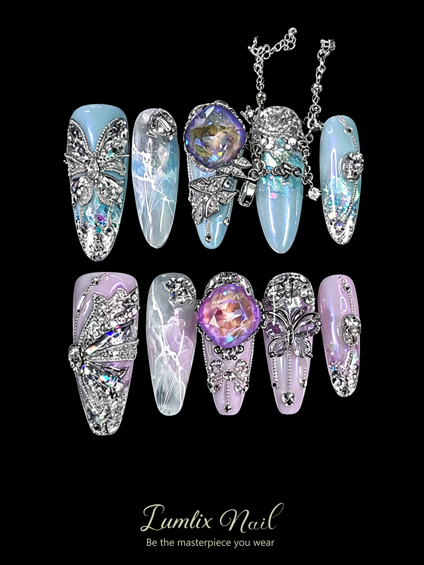 Celestial Gossamer Cascade | LUMlix Haute Nail