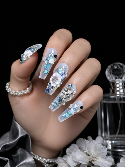 Azure Porcelain Garden | LUMlix Haute Nail