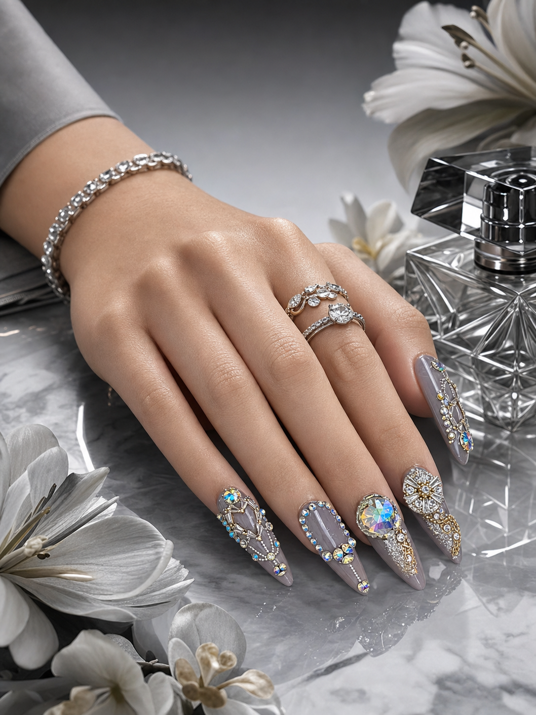 Gilded Aurora Cascade | LUMlix Haute Nail