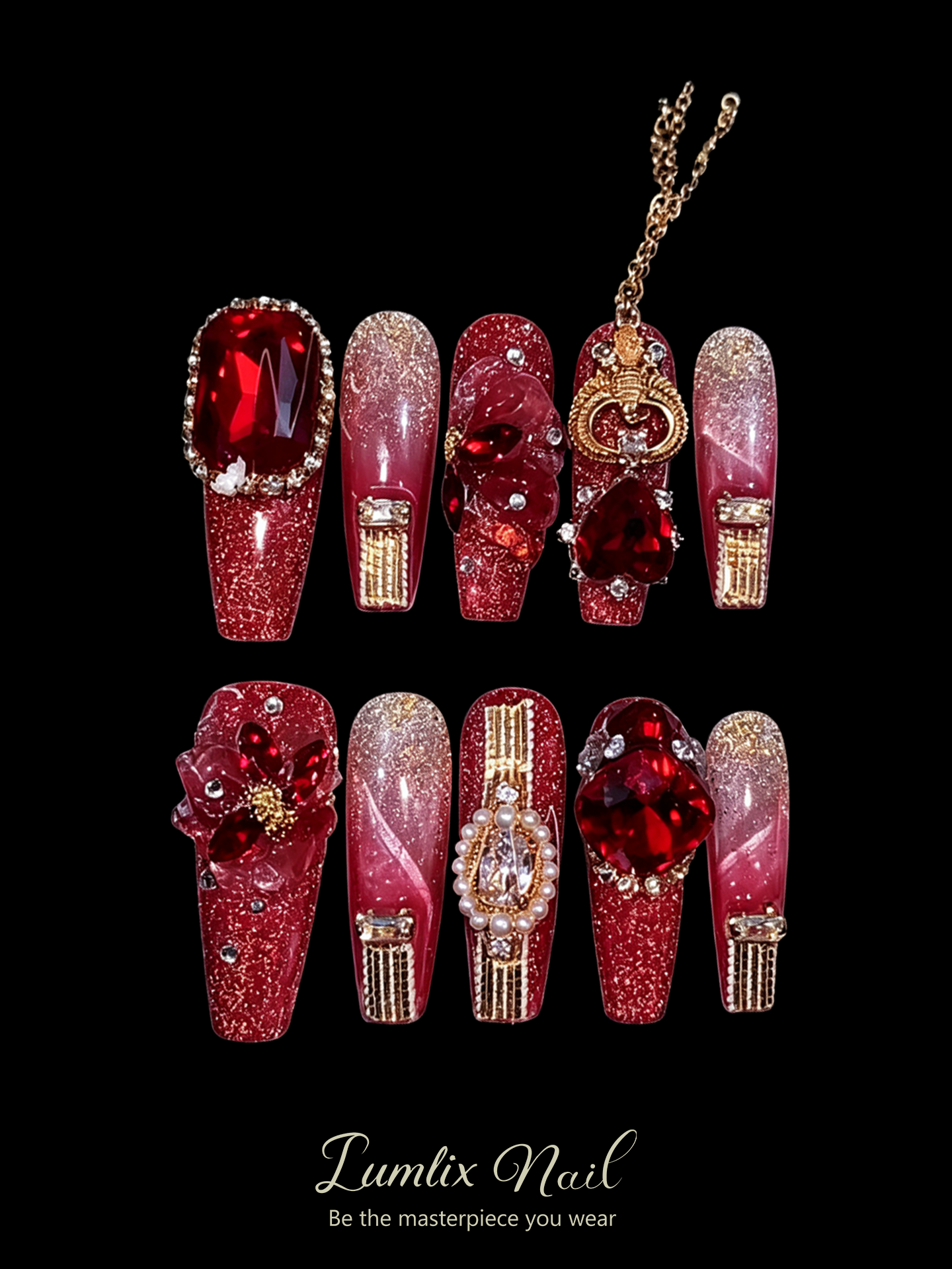 Crimson Velvet Nocturne | LUMlix Haute Nail