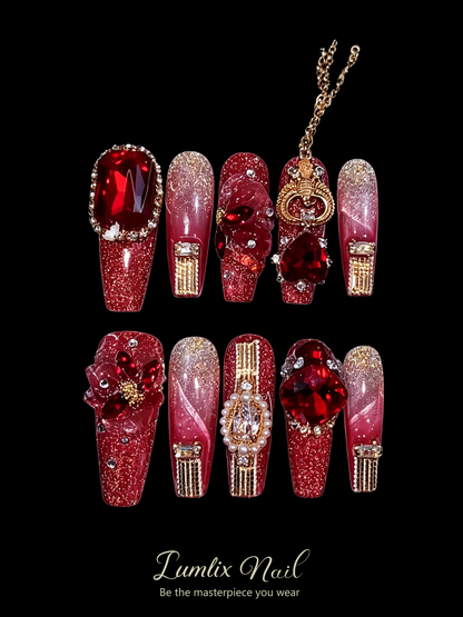 Crimson Velvet Nocturne | LUMlix Haute Nail