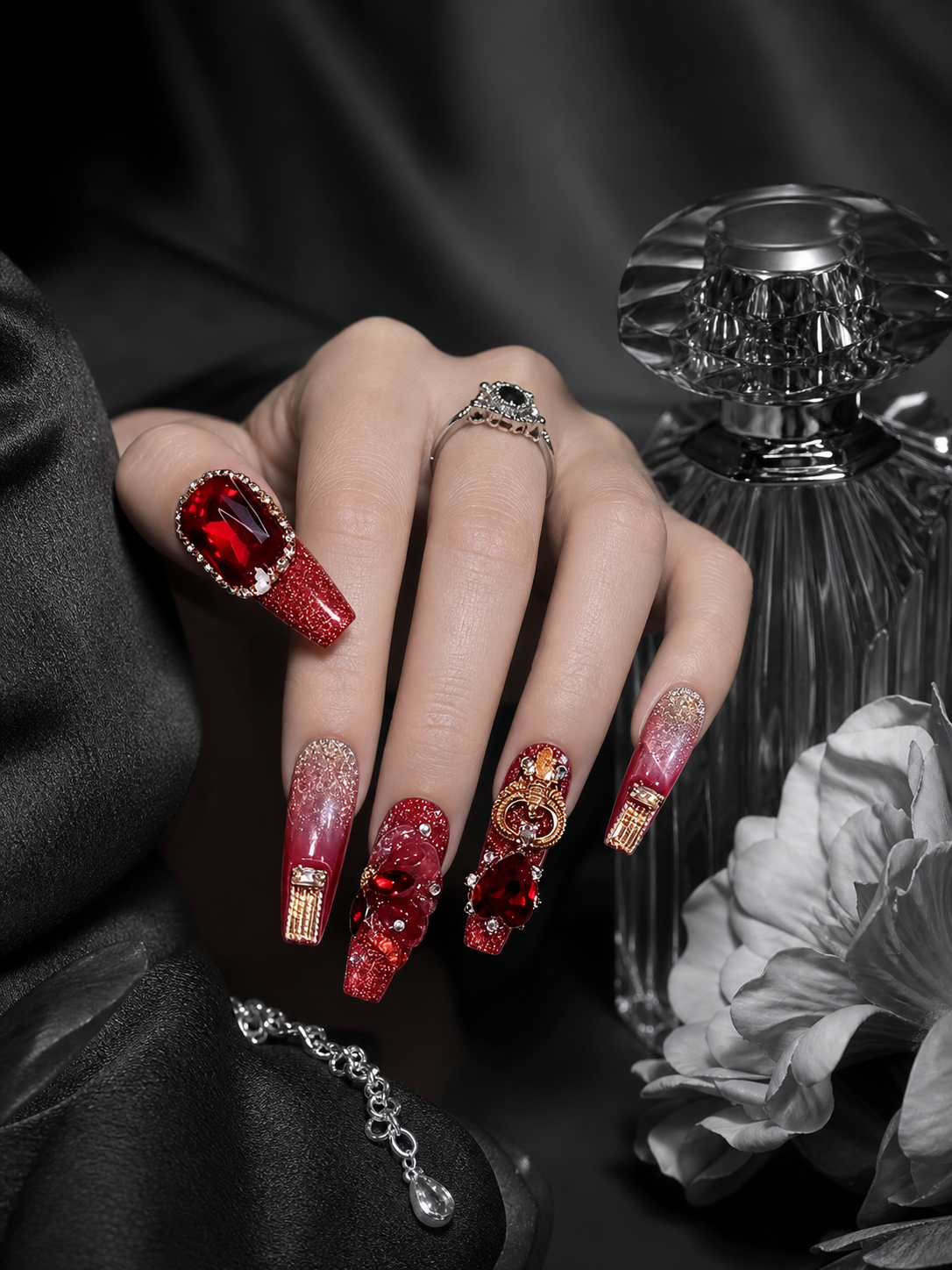 Crimson Velvet Nocturne | LUMlix Haute Nail