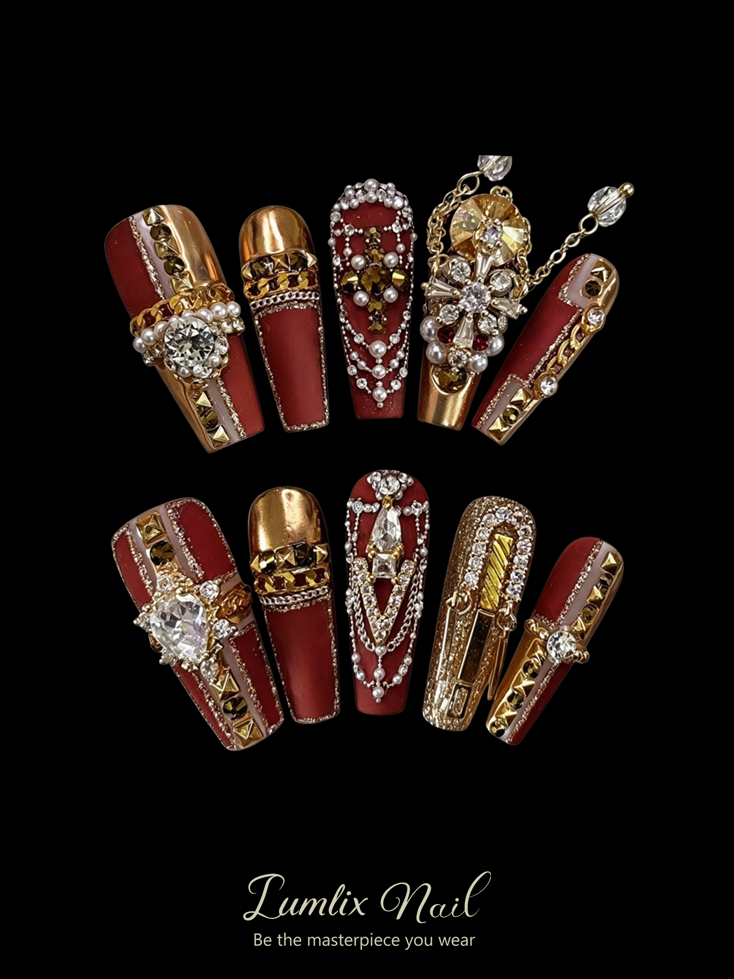 Crimson Regal Opulence | LUMlix Haute Nail