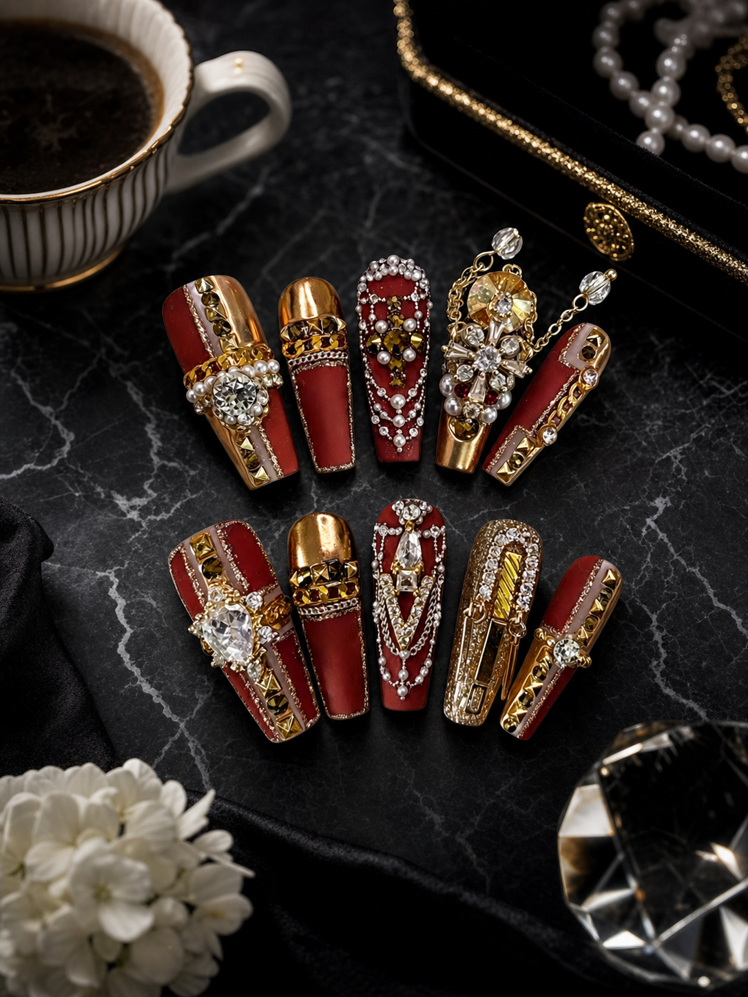 Crimson Regal Opulence | LUMlix Haute Nail