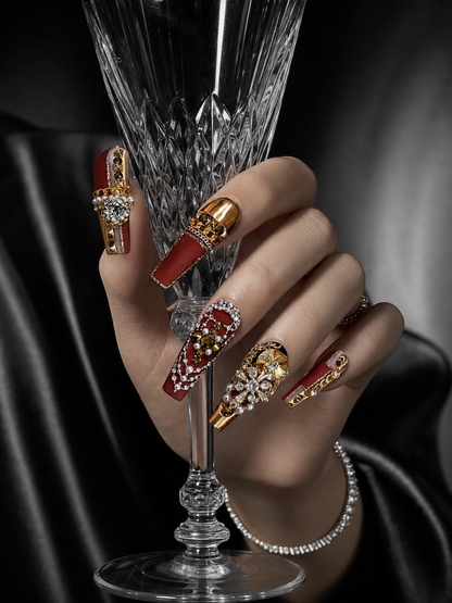 Crimson Regal Opulence | LUMlix Haute Nail