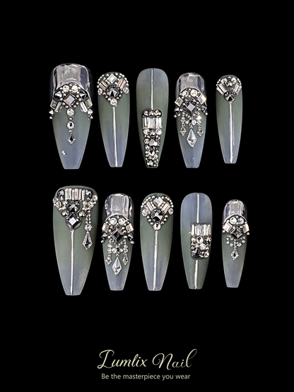 Obsidian Noir Deco | LUMlix Haute Nail