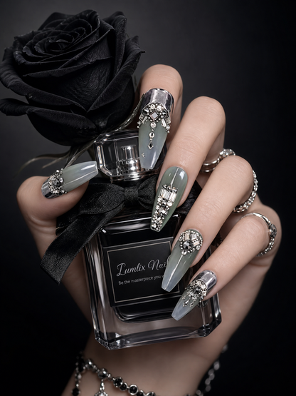 Obsidian Noir Deco | LUMlix Haute Nail