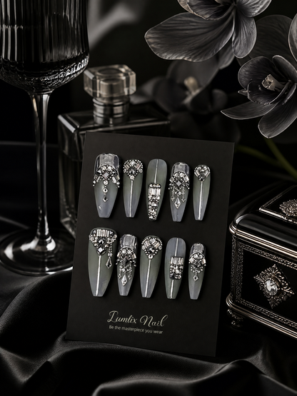 Obsidian Noir Deco | LUMlix Haute Nail