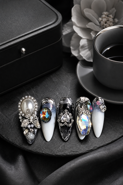 Obsidian Noir Deco | LUMlix Haute Nail