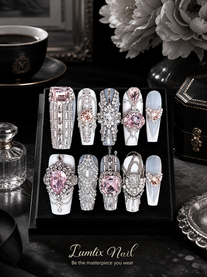 Opulent Rose Quartz Dynasty | LUMlix Haute Nail