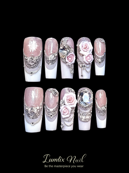 Velvet Rose & Sterling Frost | LUMlix Haute Nail