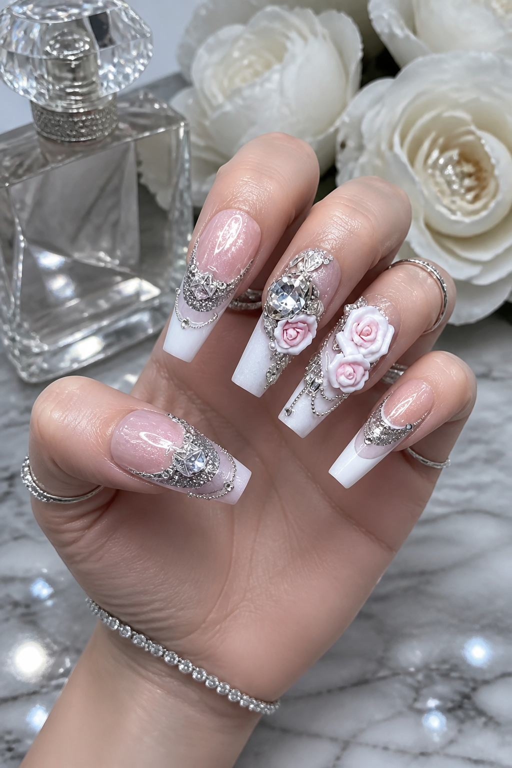 Velvet Rose & Sterling Frost | LUMlix Haute Nail