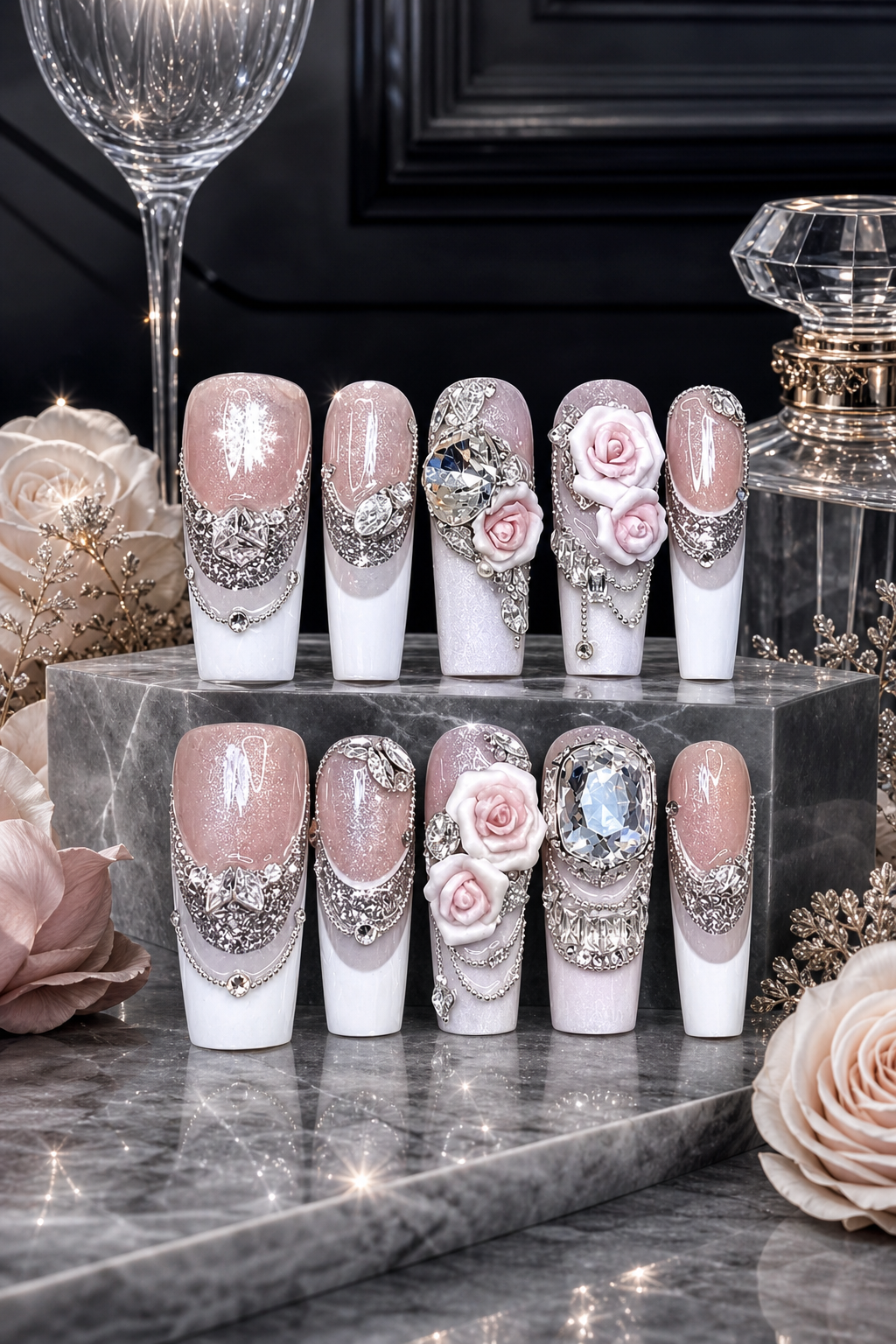 Velvet Rose & Sterling Frost | LUMlix Haute Nail