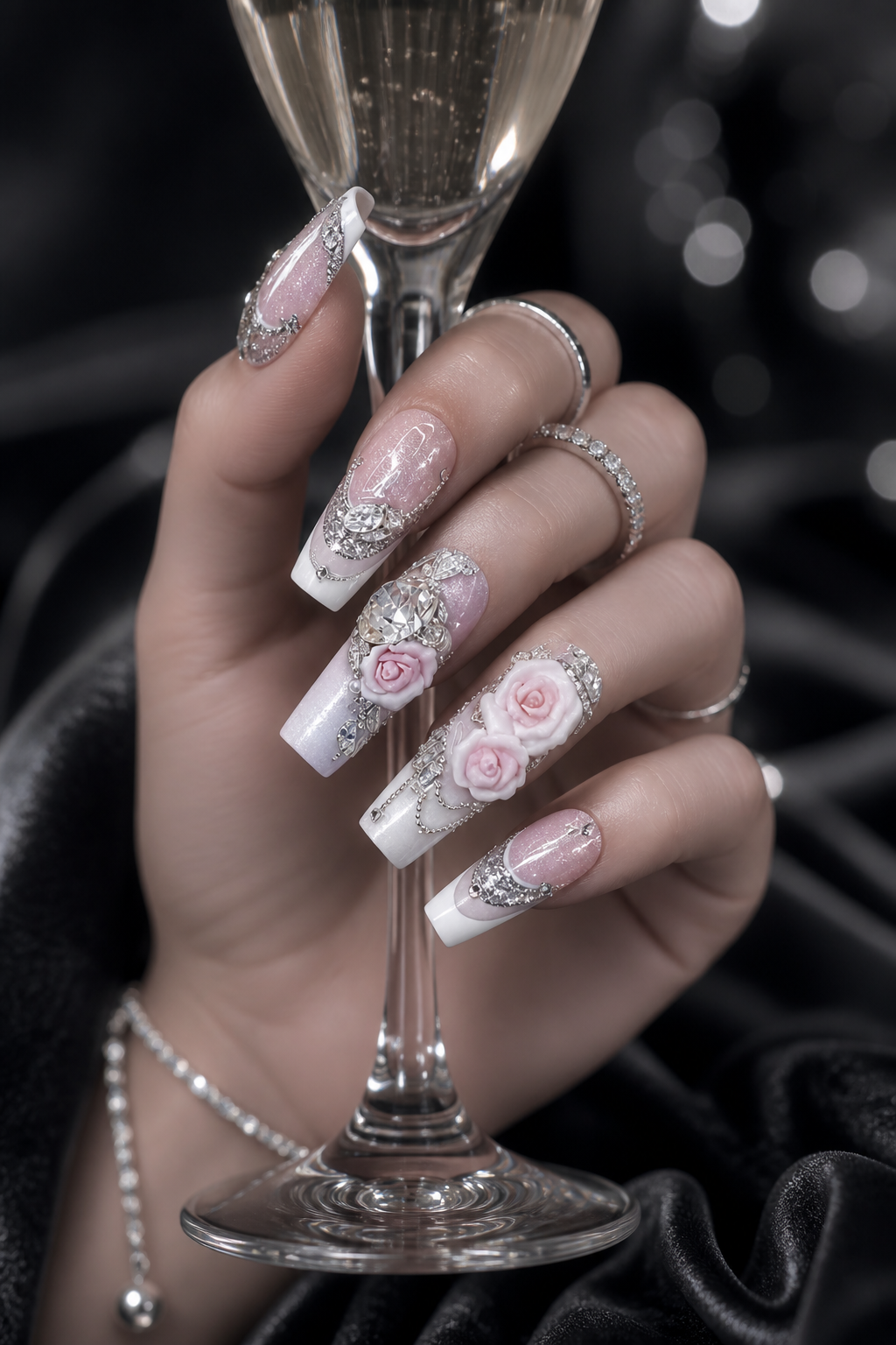 Velvet Rose & Sterling Frost | LUMlix Haute Nail