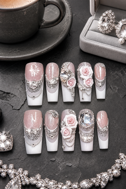 Velvet Rose & Sterling Frost | LUMlix Haute Nail