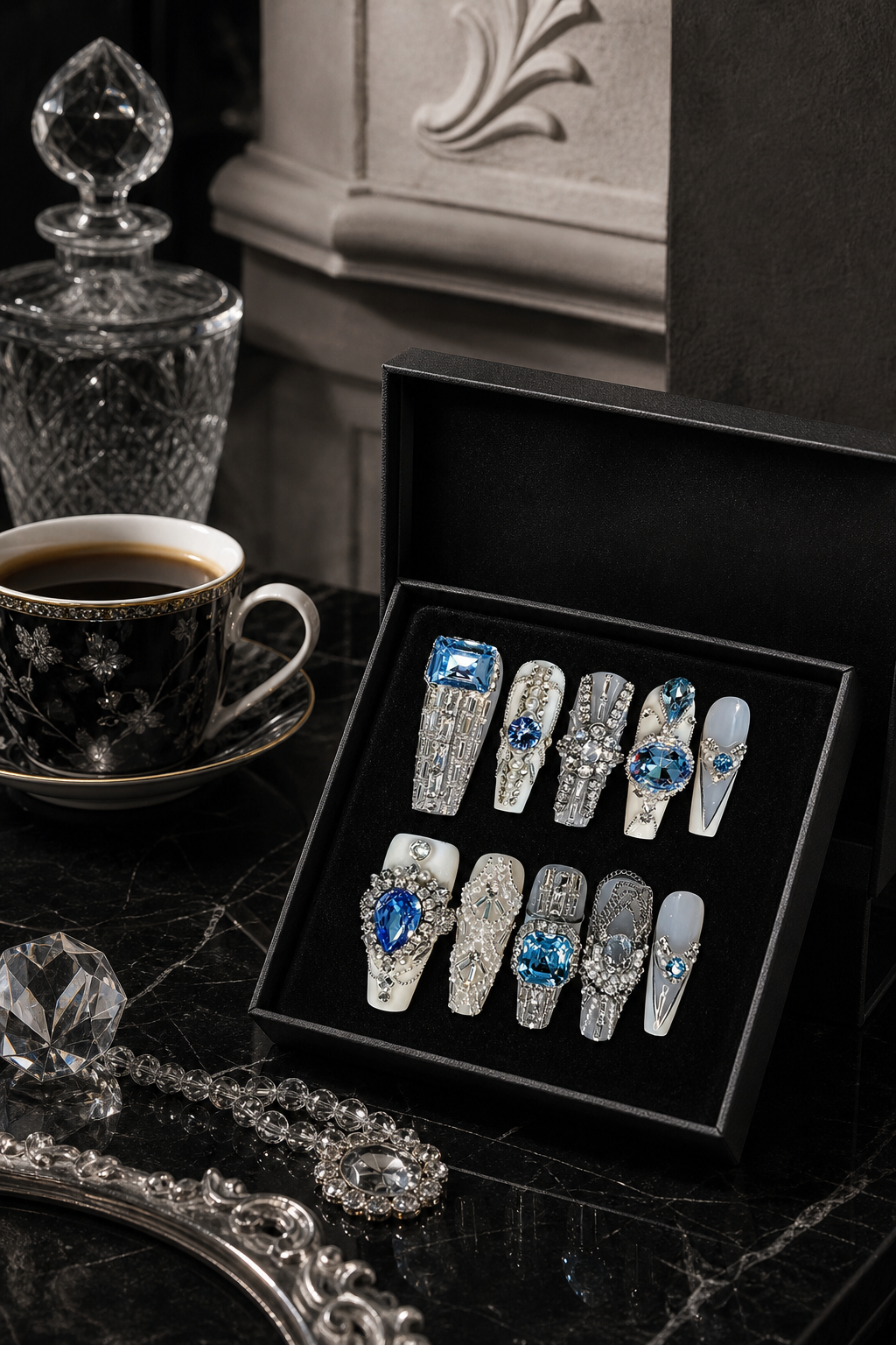 Azure Sovereign & Crystal Spire | LUMlix Haute Nail