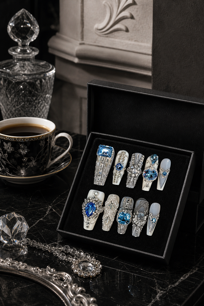 Azure Sovereign & Crystal Spire | LUMlix Haute Nail